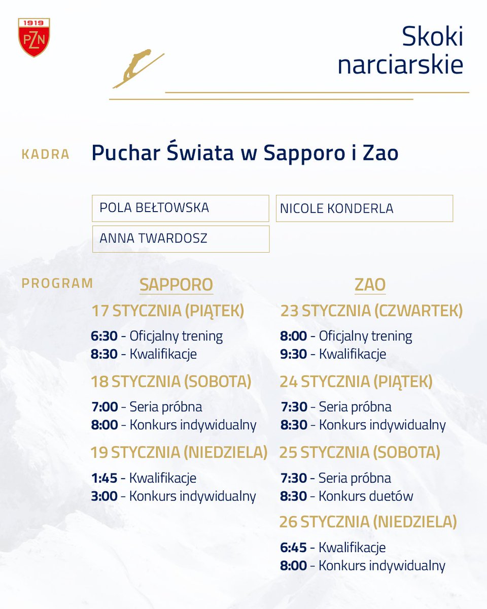 puchar świata w skokach narciarskich kobiet - Sapporo i Zao