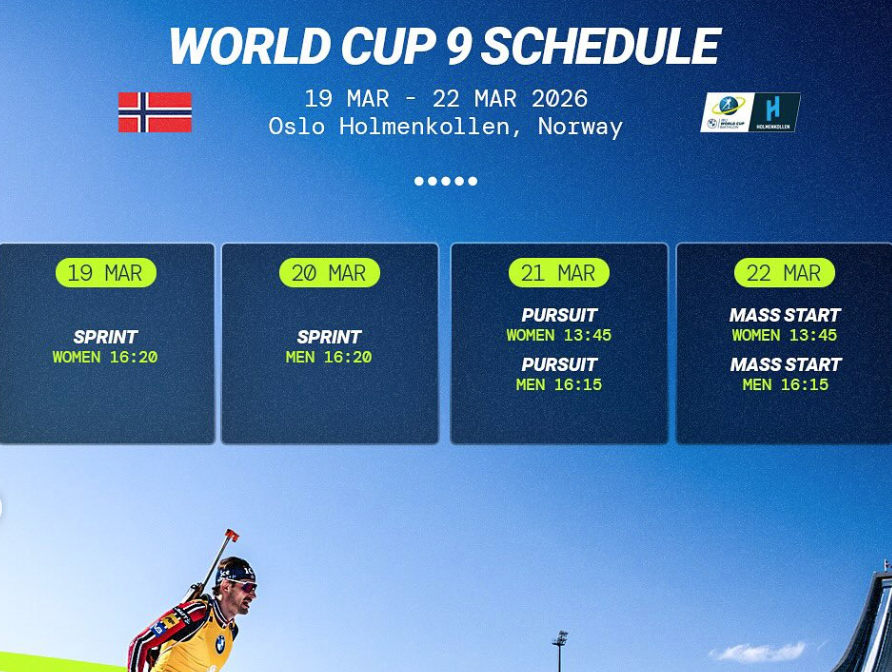 Terminarz Pucharu Świata w biathlonie - sezon 2025-2026 - Oslo Holmenkollen