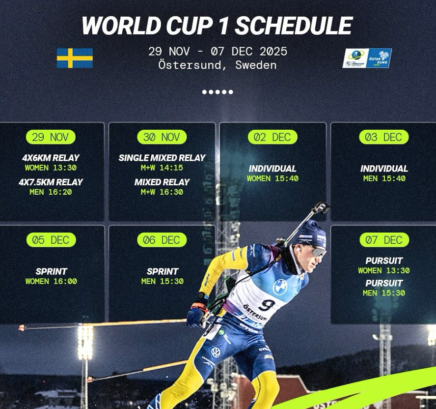 Terminarz Pucharu Świata w biathlonie - sezon 2025-2026 - Ostersund