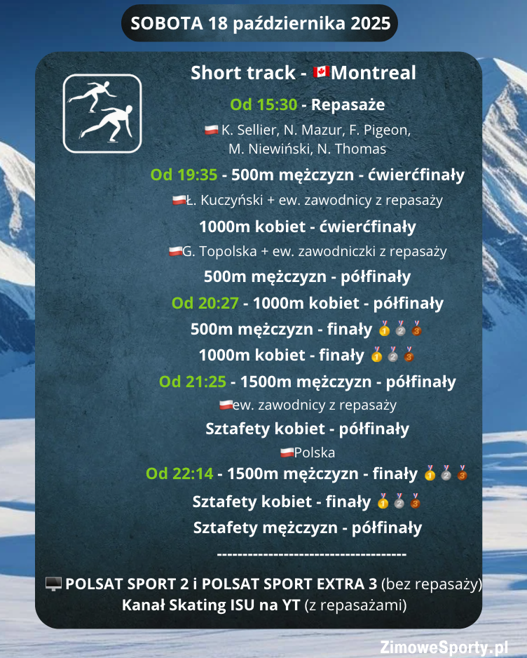 Short track - World Tour - Montreal - Tydzień II - dzień 1