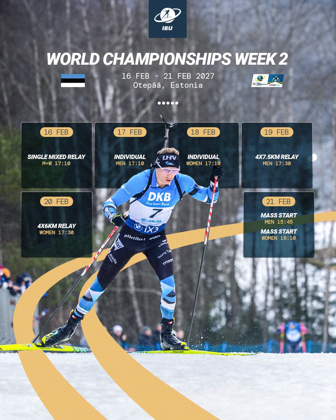 Terminarz Mistrzostw Świata w biathlonie - Otepaa 2027