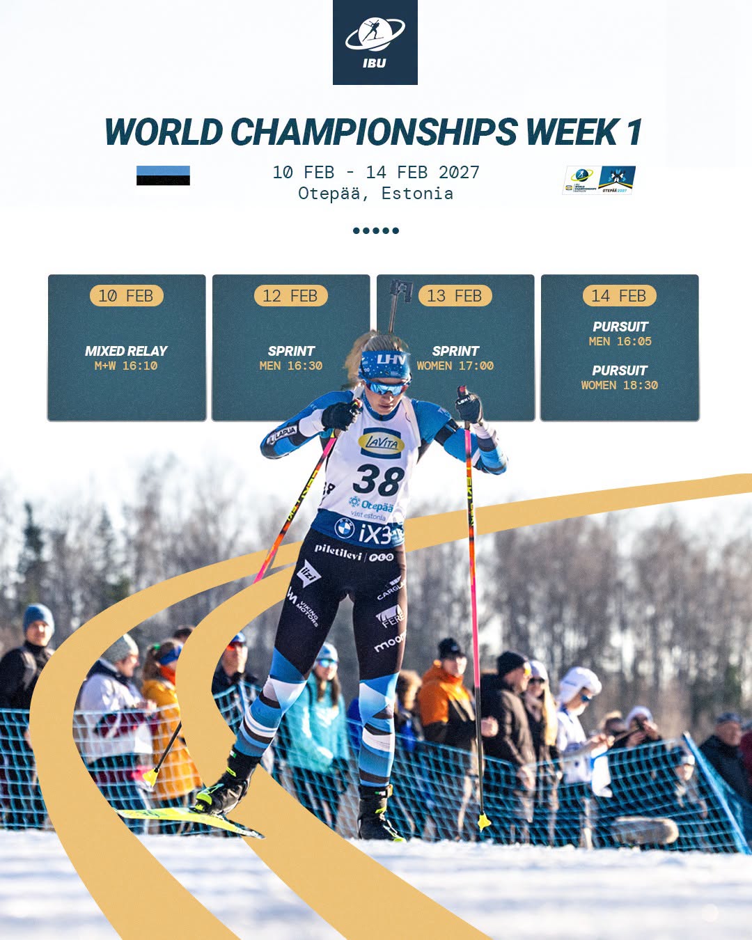 Terminarz Mistrzostw Świata w biathlonie - Otepaa 2027