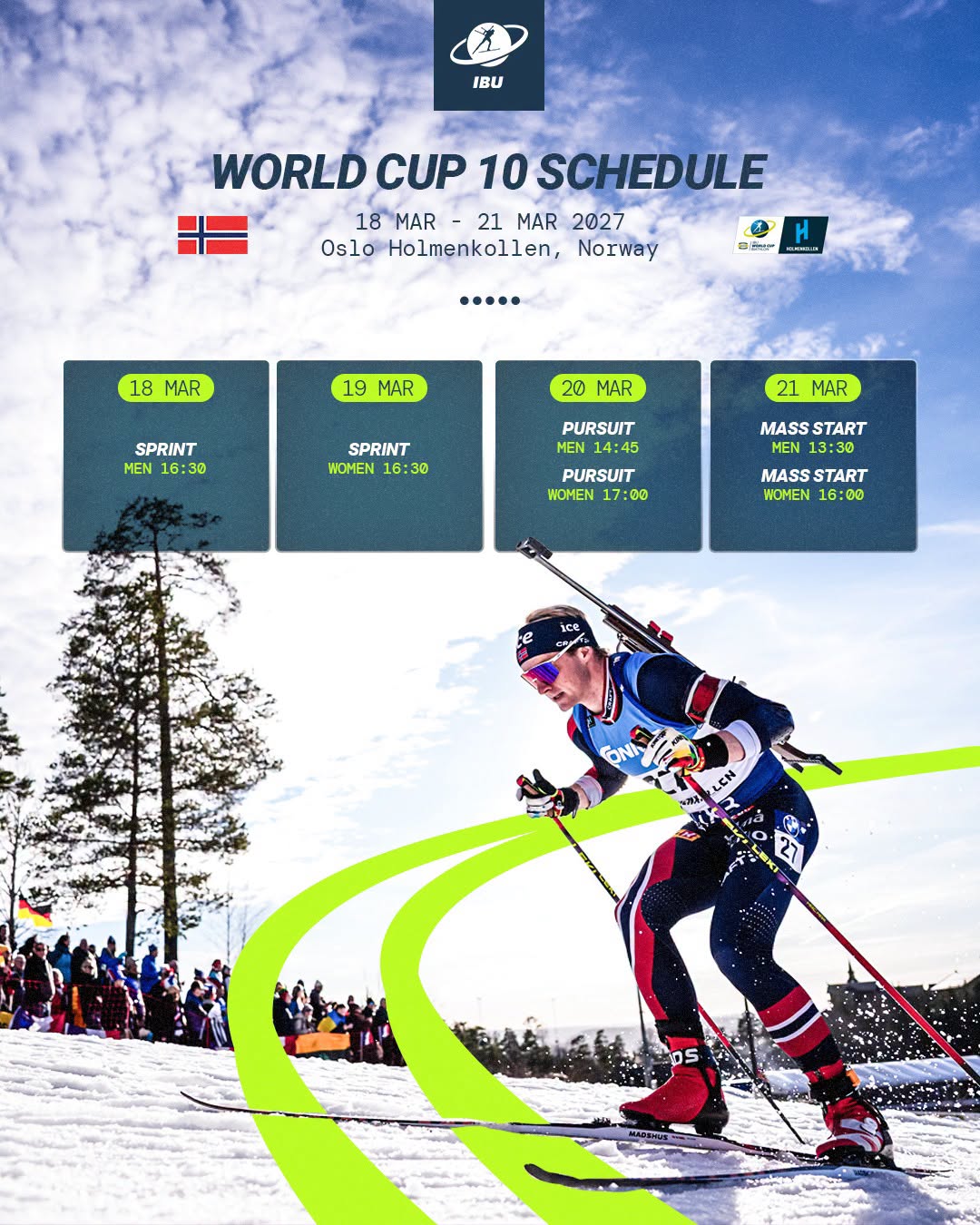 Terminarz Pucharu Świata w biathlonie - sezon 2026/2027 - Oslo Holmenkollen