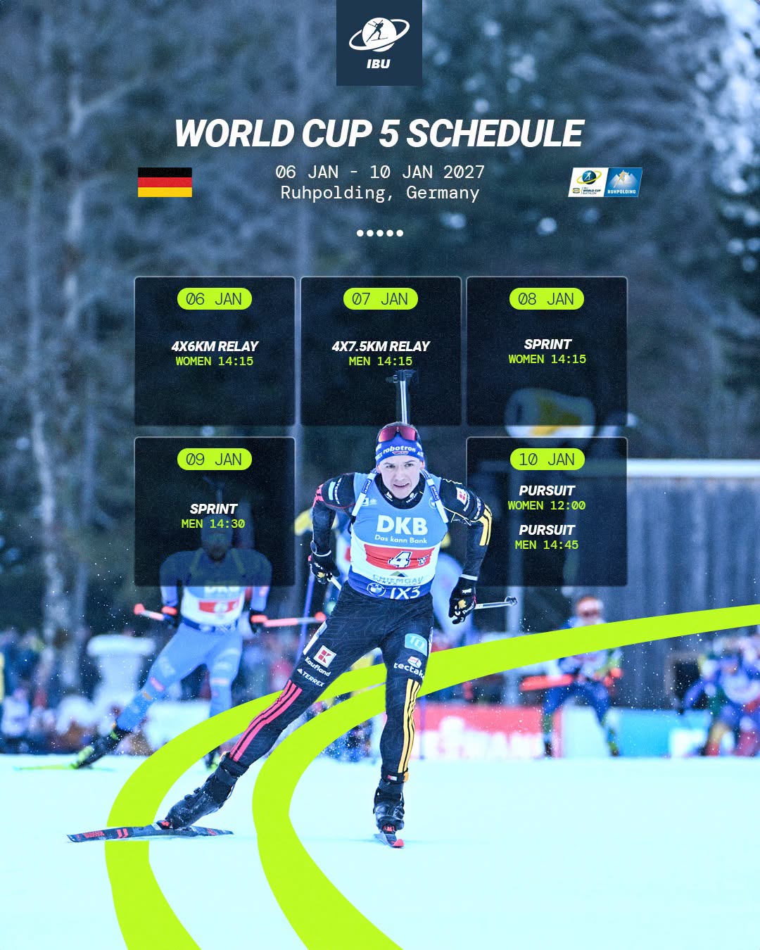 Kalendarz Pucharu Świata w biathlonie - sezon 2026-2027 - Ruhpolding